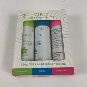 NIB Viridi Hand Soap with Hemp 3 soap sticks